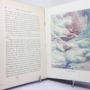 Adventure in polar lands book Illustrated 1911 World of Ice Story book illustrated story book Antique School book picture book