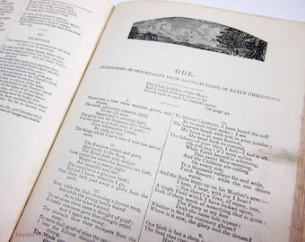 Wordsworth Poetical Works Antique Red Hardback Gift Book 1900 Poems Ballads Poetry Gift Litrature