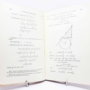 School wiskunde trigonometrie boek 1939 wiskunde boek klassiek vintage referentie wiskundig boek cadeau wiskunde tekstboek