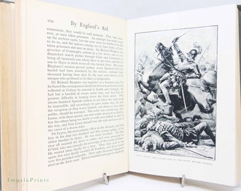 By Englands Aid Antique Adventure History 1900s Vintage Book Hardback old book antique Novel book