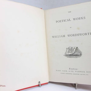 Wordsworth Poetical Works Antique Red Hardback Gift Book 1900 Poems Ballads Poetry Gift Litrature image 9