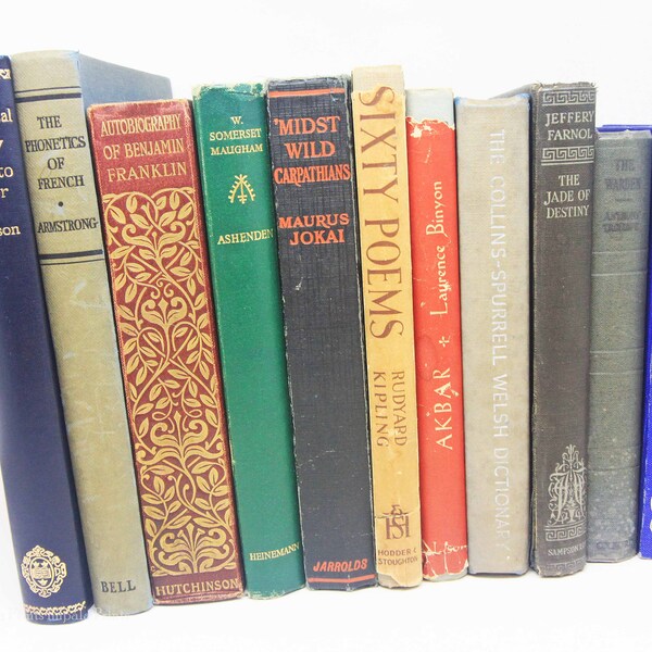 Vintage Books, Adopt a Book Display shelves hardback books Vintage Book for book lovers,