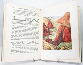 North America and Asia Geography Textbook Vintage 1930 geography Science Book illustrated gift book
