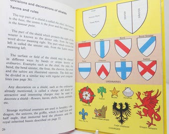 Heraldry Book, Ladybird book Illustrated Vintage Coat of Arms Book History Heraldic Pocket Guide gift