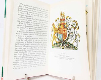 Heraldry Book, Red Vintage Coat of Arms Book History Heraldic Pocket Guide gift 1966