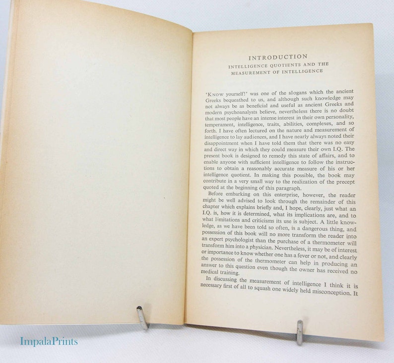 Psychology book Know Your IQ test 1962 Pelican Series Vintage Factual book paperback Medical science gift image 5