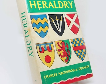 Heraldry Book, Red Vintage Coat of Arms Book History Heraldic Pocket Guide gift 1968
