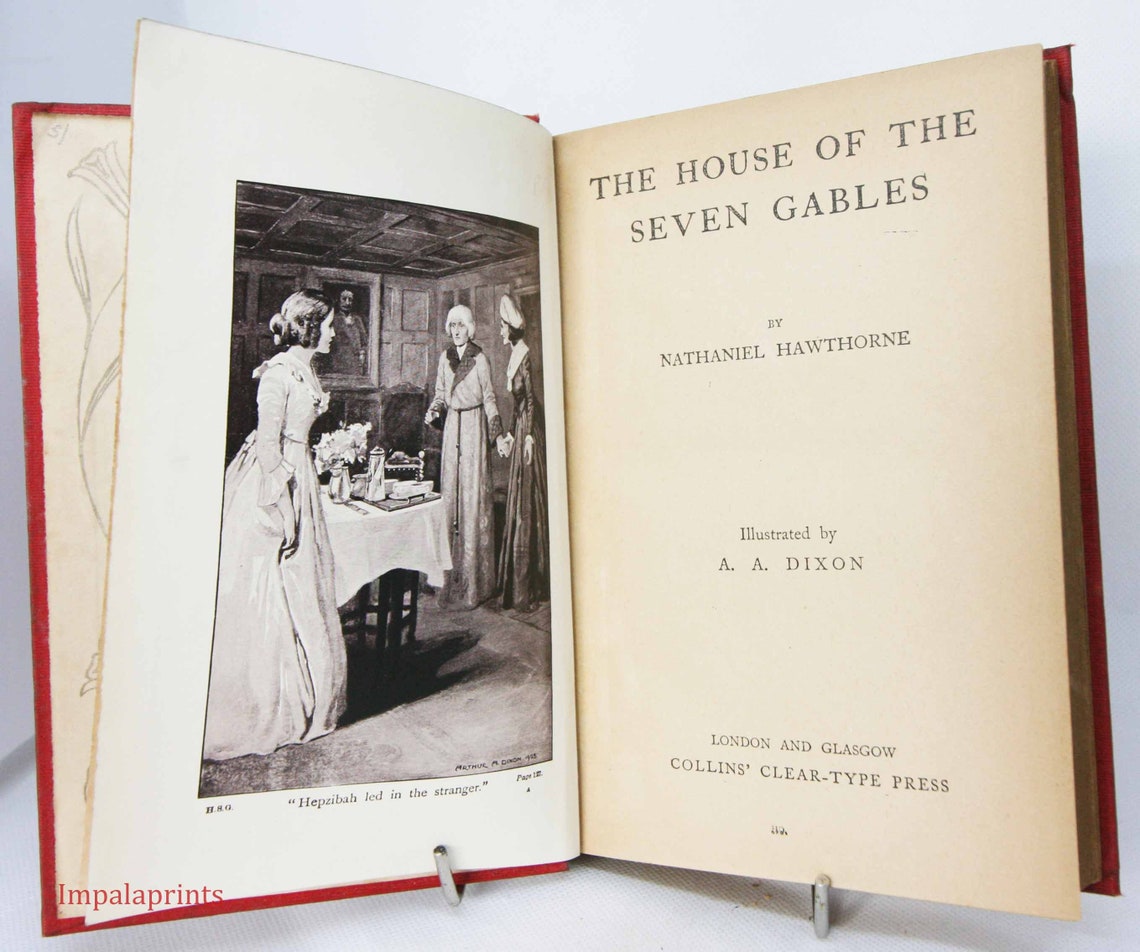 The House of Seven Gables 1910s Illustrated colour book novel Etsy