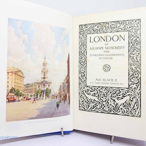 London illustrated 1923 Illustrated guide Picture book Vintage Books greater and central london travel guide history book