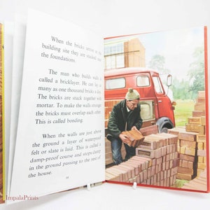The Builder 1965 illustrated childrens ladybird book, picture books vintage display books Childrens Gift guide Hardbacks.