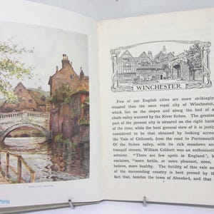 Winchester Illustrated Vintage book picture Book 1940s Miasto natura Anglia przewodnik turystyczny książka sztuka