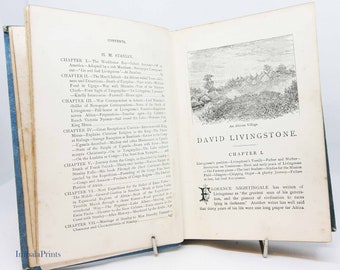 Antique History Book & exploreres  'Heroic Lives' 1905 Antique School textbook picture book English History Illustrated