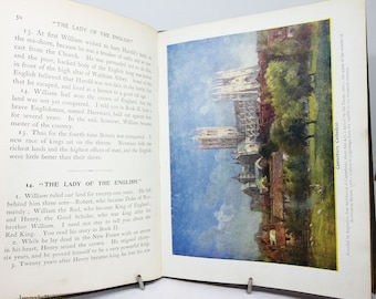アンティーク歴史 1918 教科書イラスト入りカラー イギリスの歴史 学校
