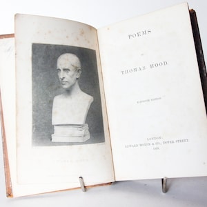 Antike Poesie Buch 1859 Thomas Hood Poems Antique Hardcover Poetische Werke Geschenke Poesie Buch Vintage, Geschenk, Sammlerstücke,