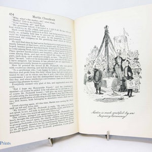 Martin Chuzzlewit Hardback Blue illustrated 1930s vintage Charles Dickens Victorian Book Famous Classic
