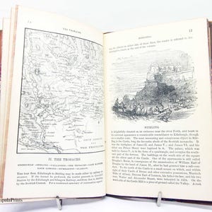 Antique Economical Tourist of Scotland 1851 travel book Vintage Book Scotland Hardback History Scottish travel walking scotland gift