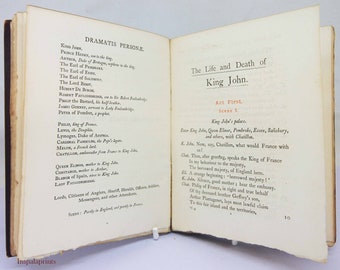 King John Hardback Red William Shakespeare 1894 Vintage pocket book English Literature Classic books