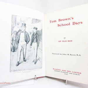 Tom Browns Illustrierte 1904 Red Vintage Story-Buch Illustrierte Hardcover Vintage, Geschenk, Sammlerstücke