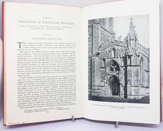 English Architecture Vintage Book 1947 Illustrated Design