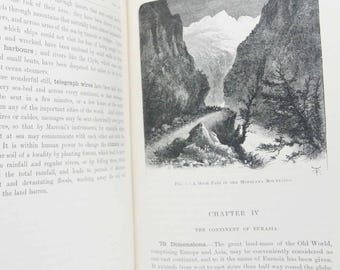 Antique book Geography 1904  school textbook Vintage geography Science Book hardback illustrated gift book