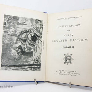 Lecteur historique Antiquités des années 1910 Enfants Manuel d'histoire britannique rare histoires de livres anciens Antiquité