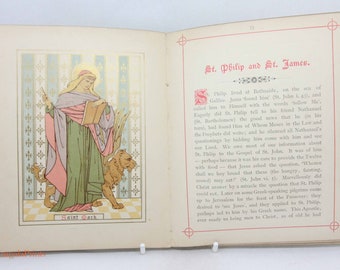 Red Letter Saints Antique 1891 Illustrated Hardback religious book Christian Colour Childrens Books