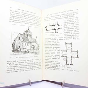 Gothic Architecture English Churches Antique 1927 Vintage old book Handbook Architect old book construction Churches Illustrated