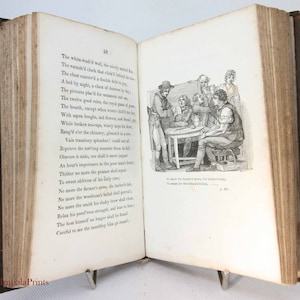 Poetical works of Goldsmith 1804 Vintage Rare Book Gift item poet Hardback Poet leather