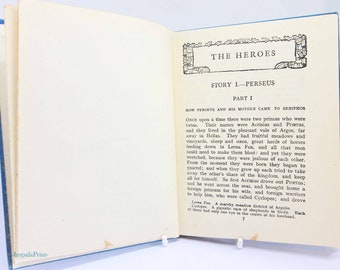 The Heroes: Greek Fairy Tales fo children Charles Kingsley Stories Vintage book Historical mythology fiction Vintage