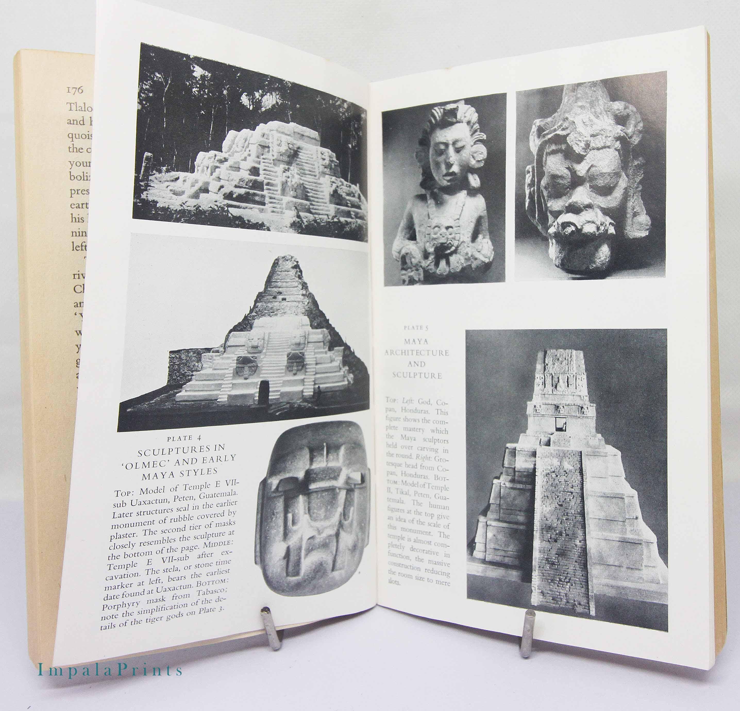 Aztec History Illustrated Archeology Hardback 1950s Exploration Travel ...