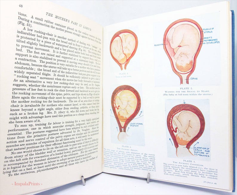 Vintage 1945 Childbirth Training Book Illustrated Medical Book ...