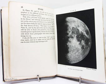 Stars Book, astronomy antique illustrated old Science book Gift Vintage book Guide book illustrated astronomy book Space