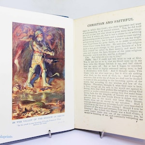 Pilgrims Progress antieke 1913 antieke kinderboeken geïllustreerd vintage verhalenboek gebonden vergulde geschenk historische boeken