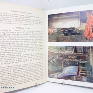 History picture book 1920 Textbook Antique Middle Ages Illustrated School textbook picture book English picture book
