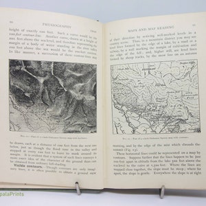 Illustrated Antique Geography book 1920 Physiography Textbook ilustrated Science Book illustrated gift book