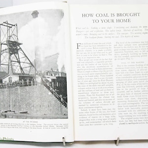 Engineering Book Green 1940s Childrens book cross section diagrams book Science Book, engineering science book