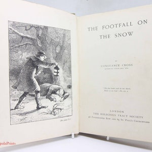 Footfall on the Snow children story book 1890s Travel Hardback illustrated Vintage Book antique book