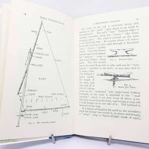 Sailing book, illustrated guide 1965 Vintage sport Book Sailing boat maritime boating