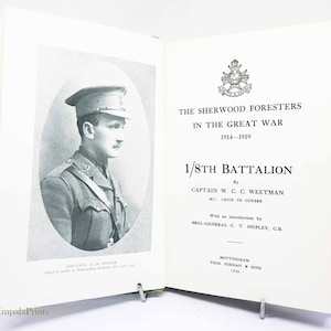Sherwood Foresters in the Great war, first world war 1920 antique Military New Army Hardback history Militaria