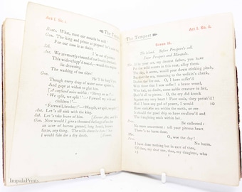 The Tempest Antieke cadeau-ideeën William Shakespeare 1894 Vintage pocketboek Engelse literatuur Klassieke boeken