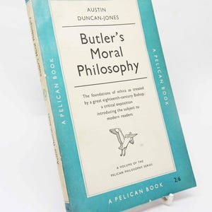 Butler&#39;s Moral Philosophy, Ethics 1950s First edition Pelican Series Vintage Book Paperback, Blue Factual