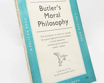 Filosofia morale di Butler, etica, anni '50, prima edizione, serie Pelican, libro vintage, copertina flessibile, blu fattuale
