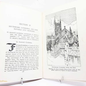 Cathédrale St Paul's & Southwark vintage 1925 Architecture Guide d'histoire du bâtiment historique Carnet de voyage Carnet d'histoire