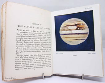 Stars Book, astronomy antique illustrated old Science book Gift Vintage book Guide book illustrated astronomy book Space