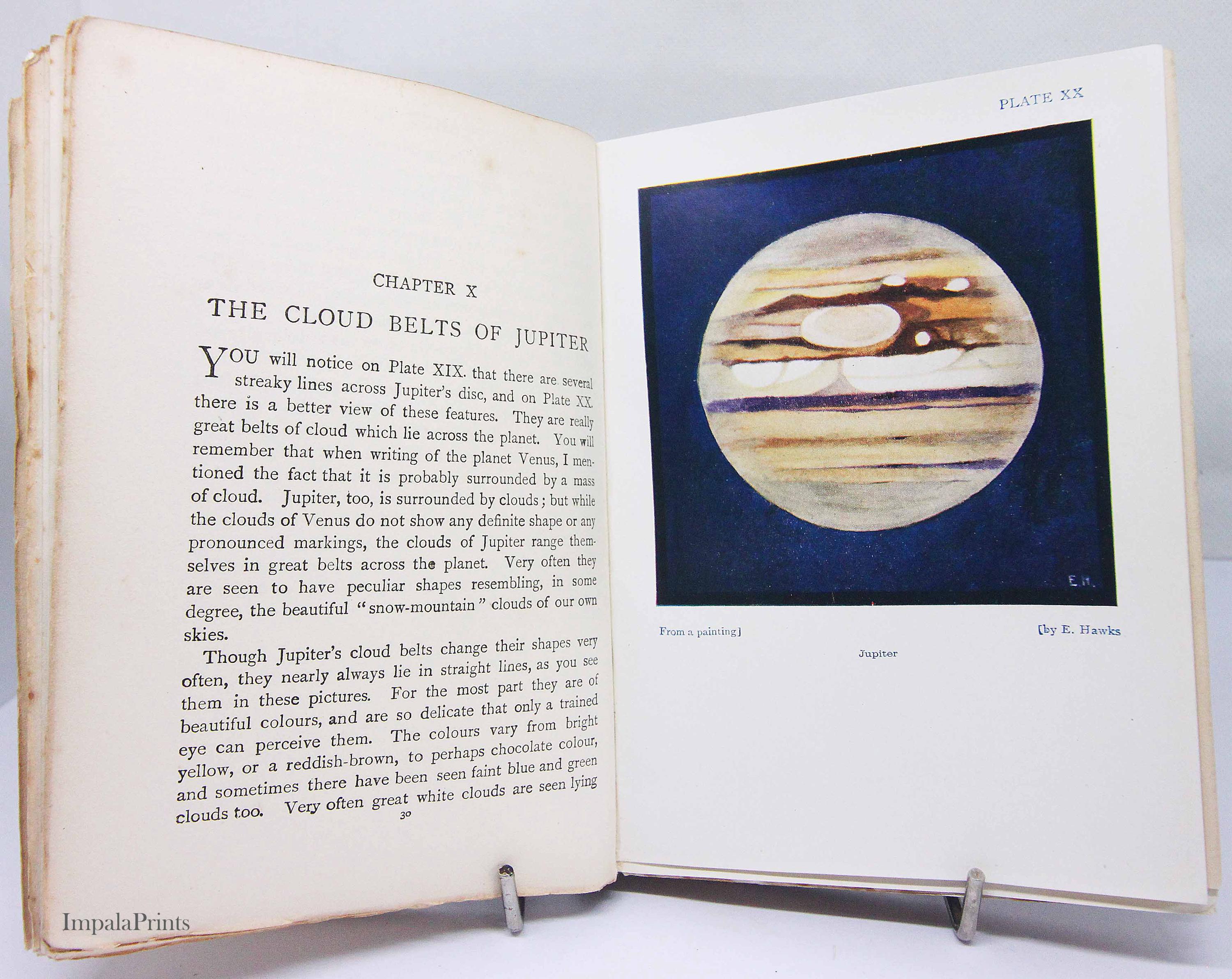 星の本、天文学アンティークイラスト入り古い科学書ギフトヴィンテージ