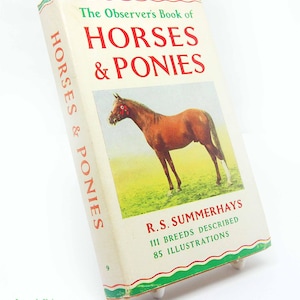 Vintage Horses and Ponies Guide Book Equestrian collectable Vintage factual Illustrated Gift gifts Animals