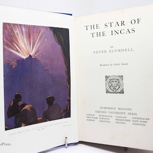 L'étoile des Incas 1920 Livre Livre d'aventures Récits de voyage Livre d'histoire Relié Livres d'histoires anciennes