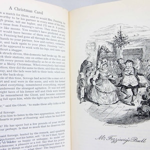 Canto di Natale e Racconto di due città di Charles Dickens, libro illustrato per bambini, libro d&#39;epoca, vecchio classico, libro d&#39;epoca