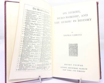 History Book, Heroes and Hero worship Thomas Carlyle 1904 History Book Red