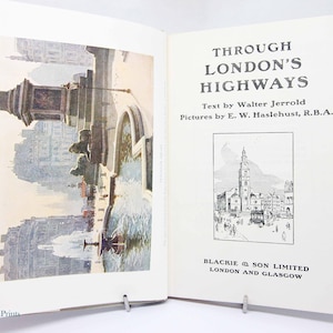 Livre d&#39;images illustré London&#39;s byways Livres vintage Livre d&#39;images des années 40 sur la ville Guide de voyage